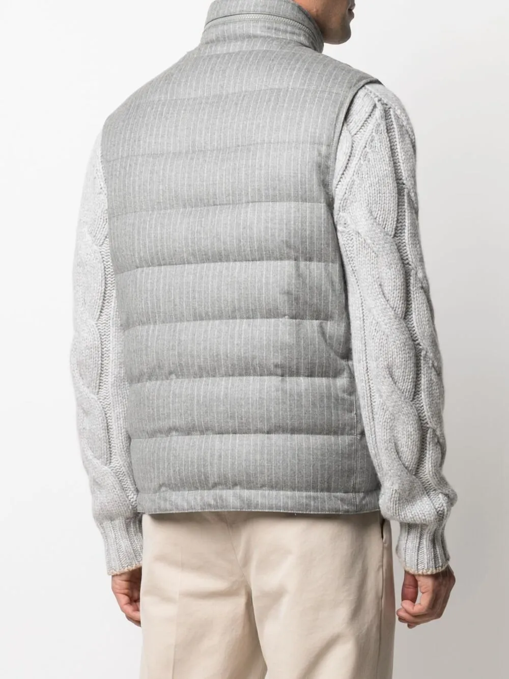 фото Brunello cucinelli дутый жилет в тонкую полоску