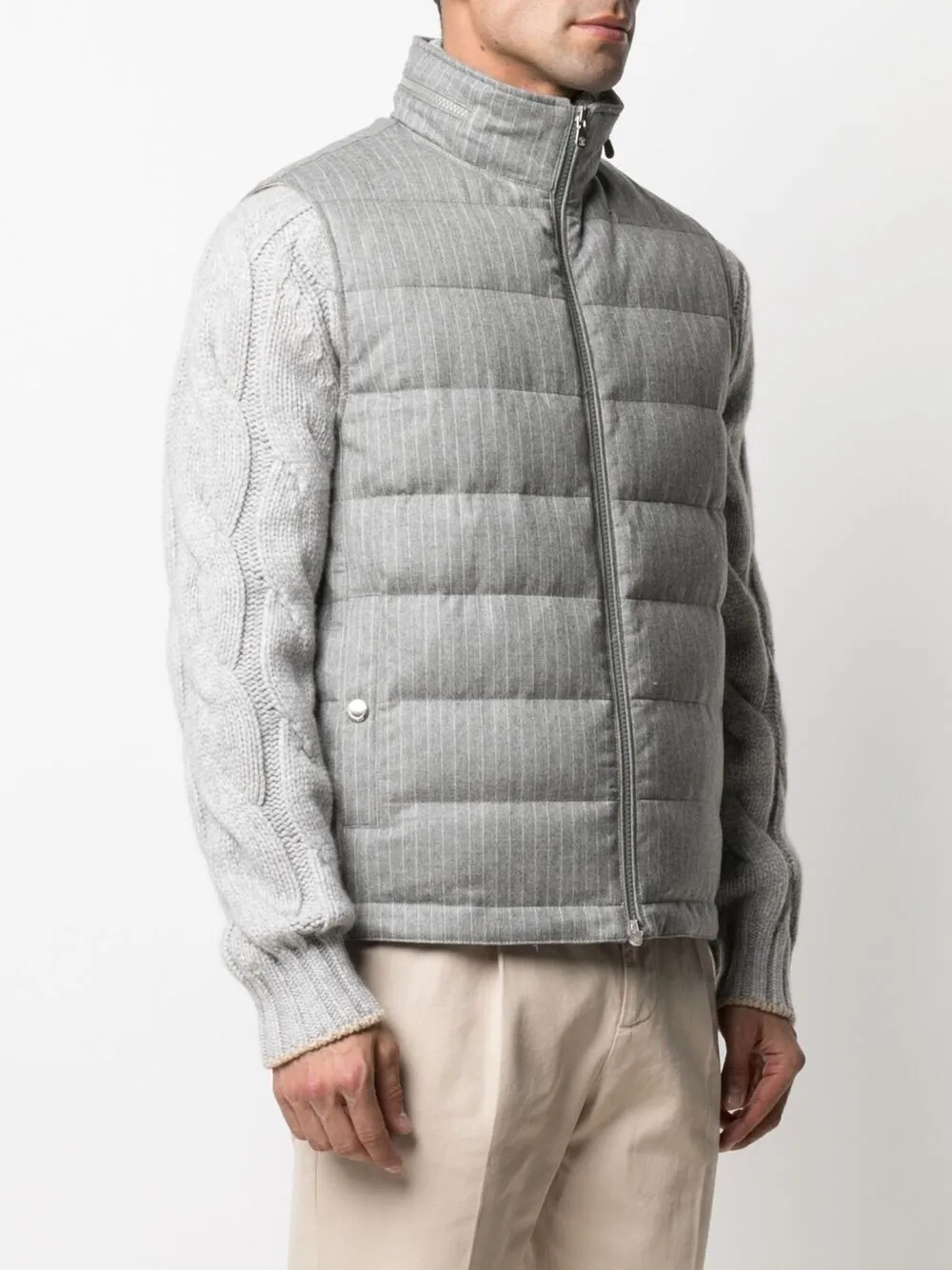 фото Brunello cucinelli дутый жилет в тонкую полоску