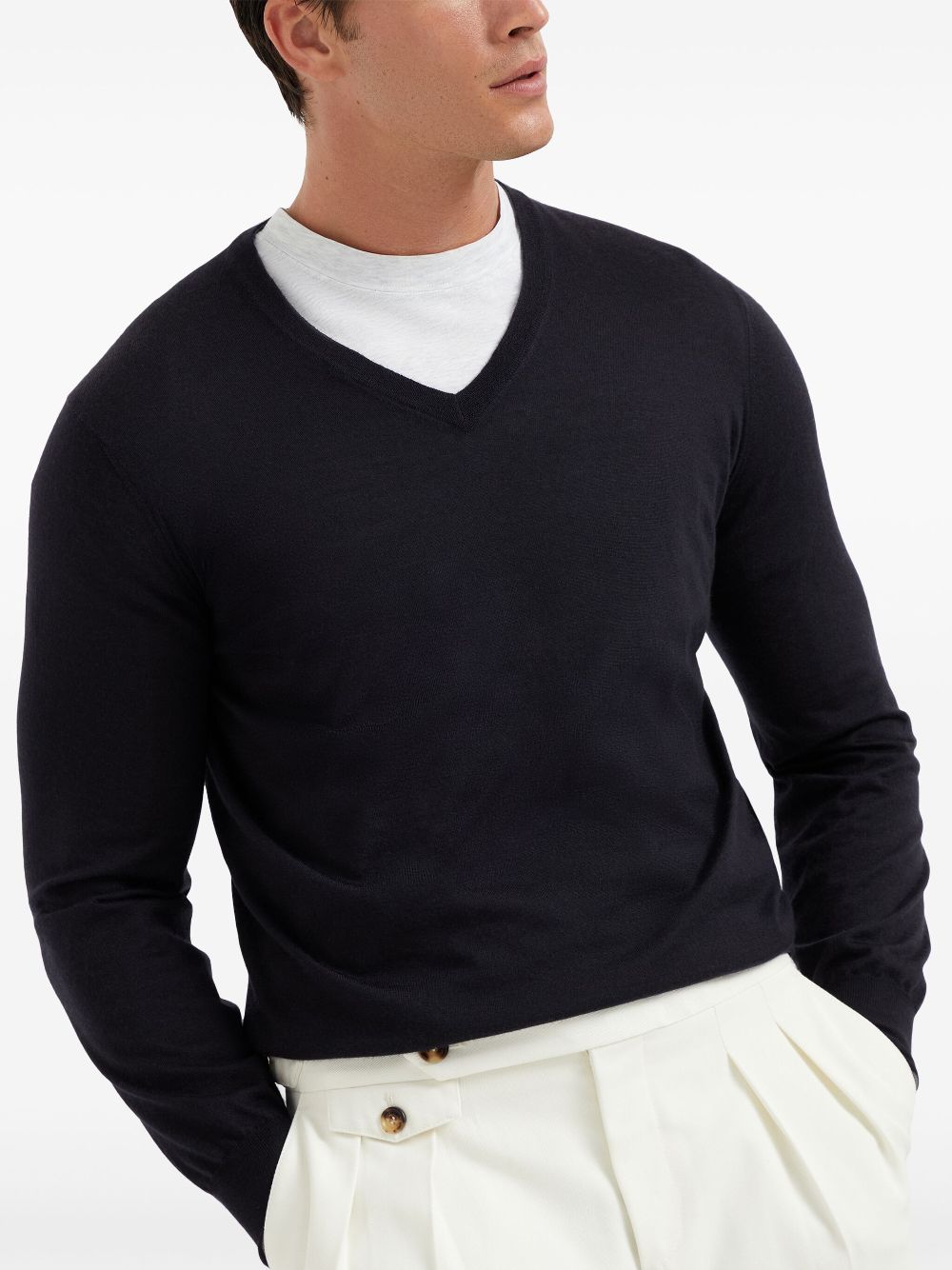 Brunello Cucinelli V-neck knitted jumper Men