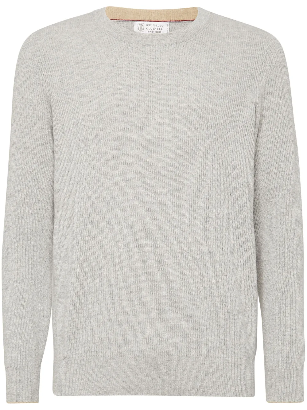 Brunello Cucinelli Ribbed-knit Cashmere Jumper In Grey