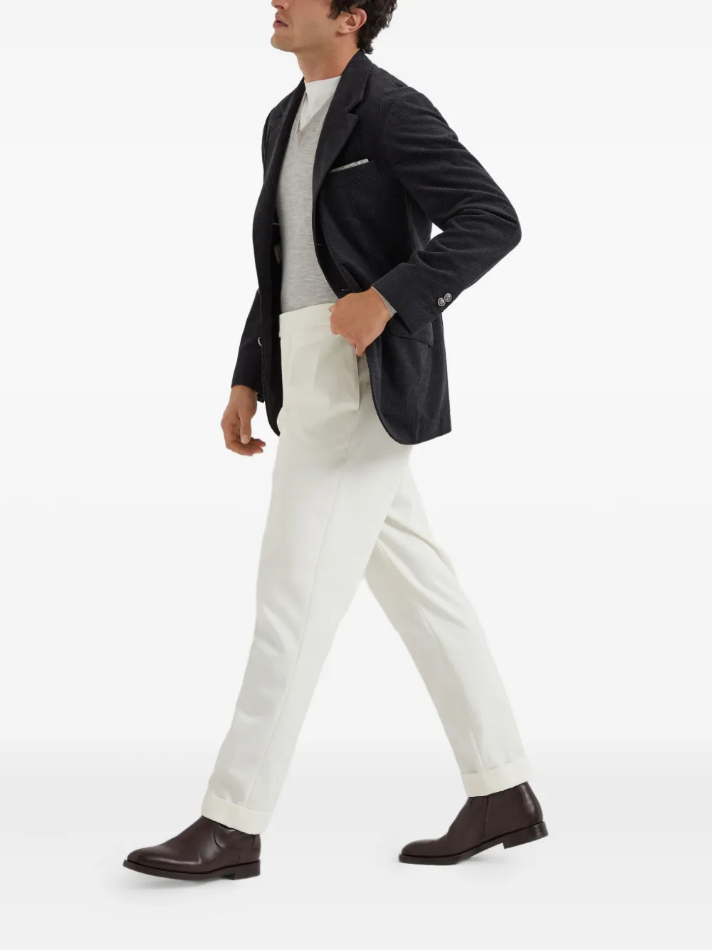 Brunello Cucinelli V-neck cashmere-silk jumper | Knitted Sweaters | Image 2