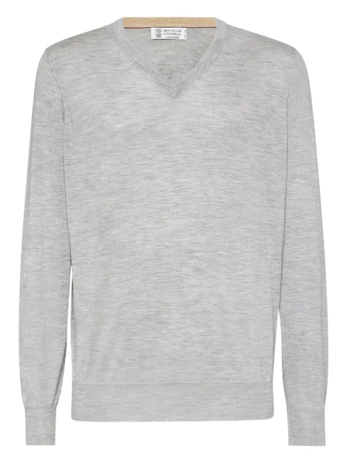 Pull à col v - Brunello Cucinelli - Modalova