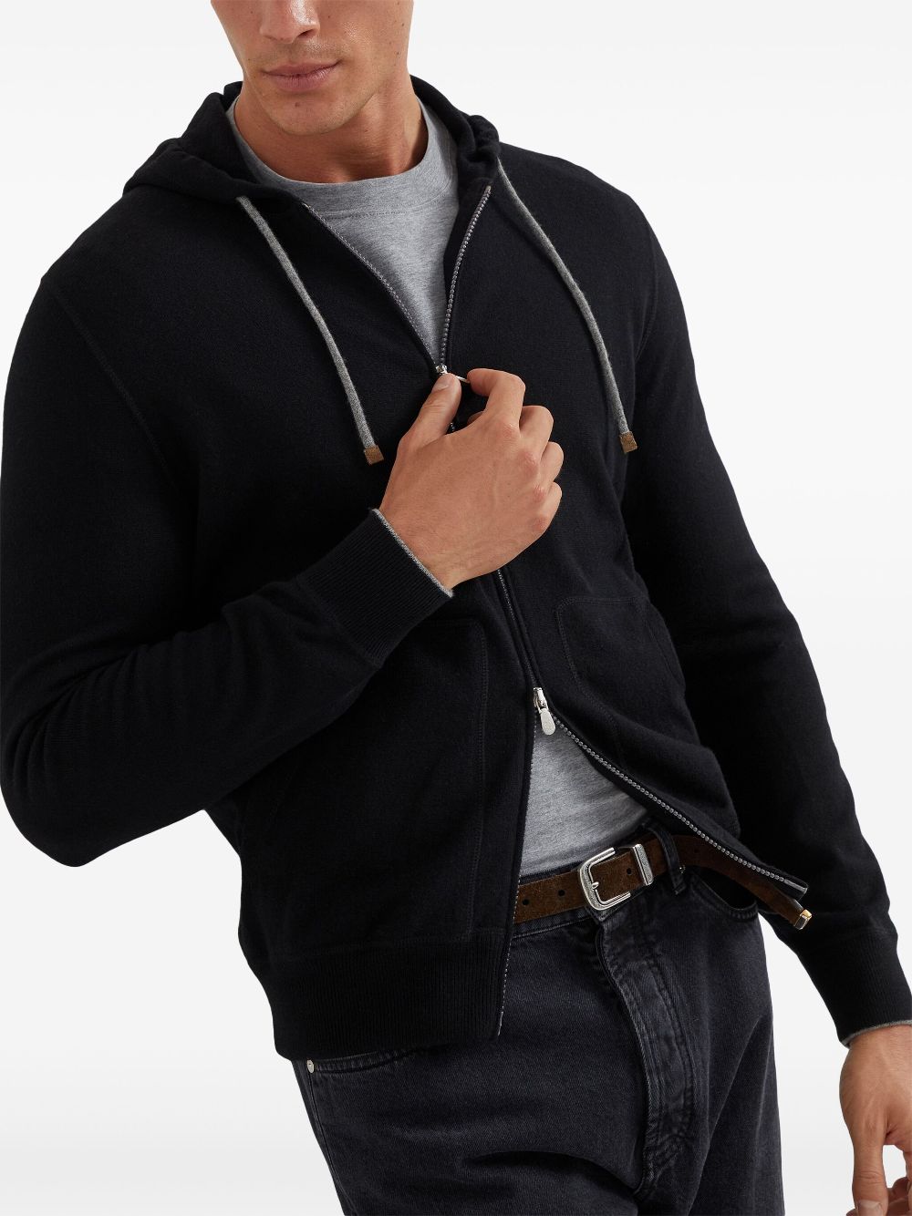 Brunello Cucinelli zip-front cashmere hoodie Men