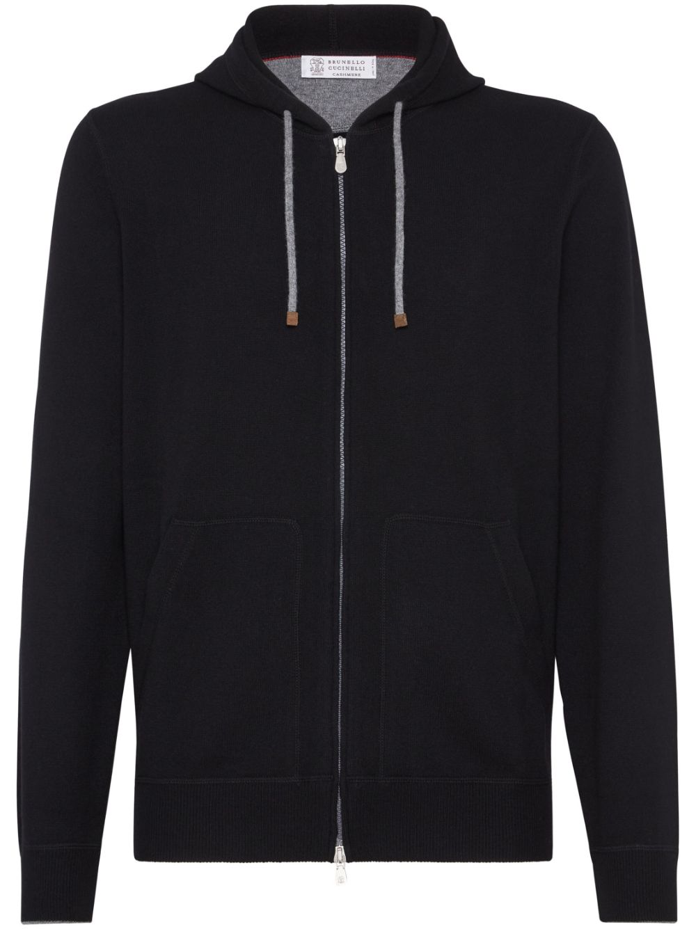 Brunello Cucinelli zip-front cashmere hoodie - Black