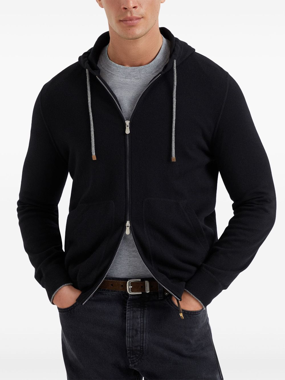 Brunello Cucinelli zip-front cashmere hoodie Men