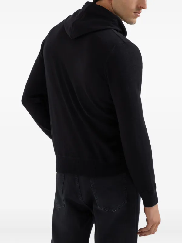 Brunello Cucinelli ジップアップ カシミアパーカー | ブラック