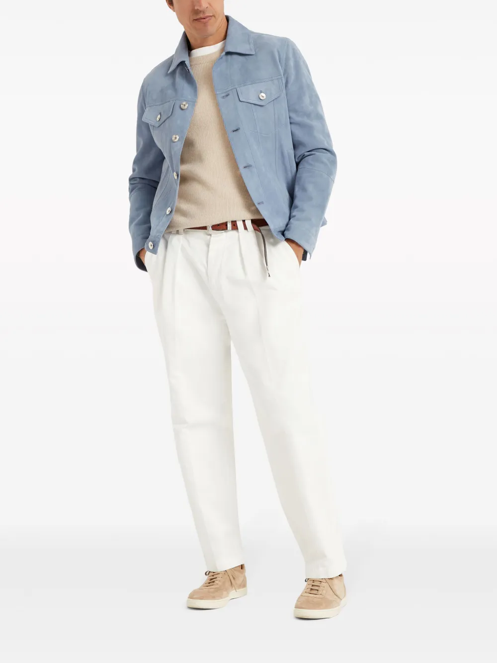 Brunello Cucinelli Crewneck Cashmere Jumper In Nude