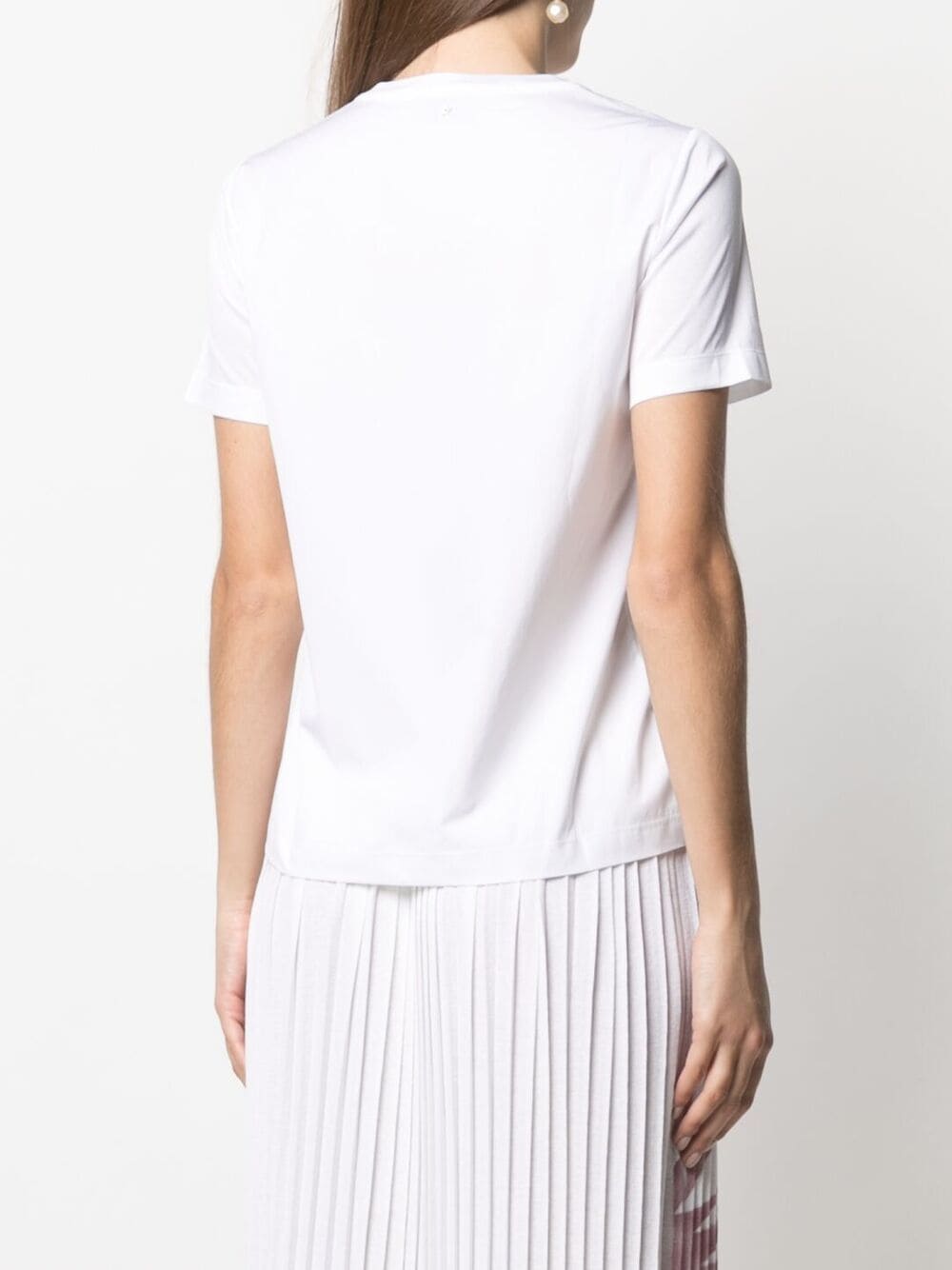 Shop Lorena Antoniazzi Embroidered Cotton T-shirt In White