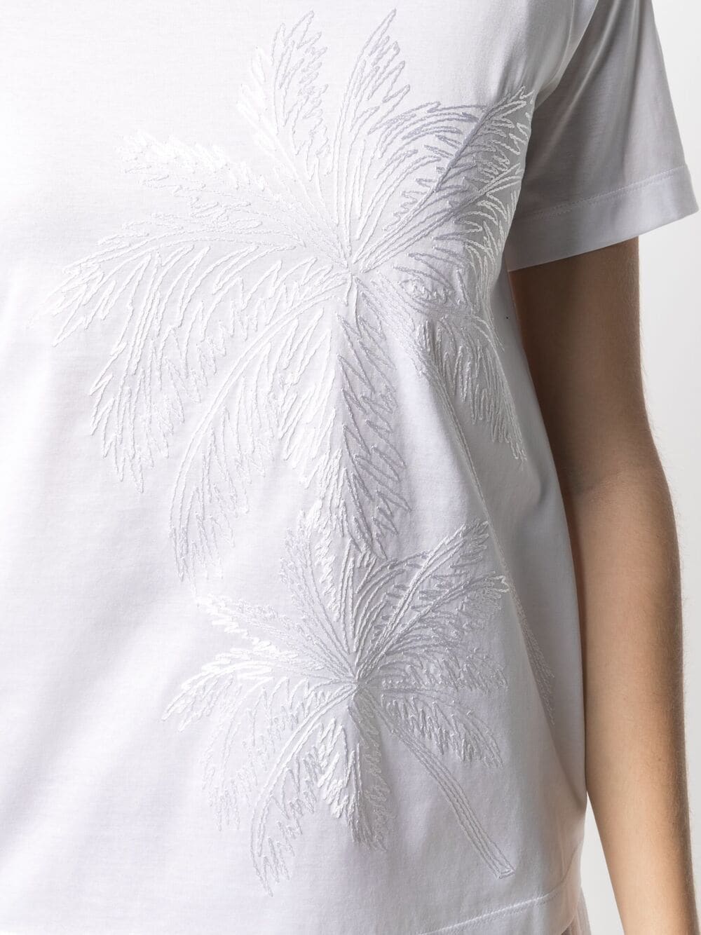 Shop Lorena Antoniazzi Embroidered Cotton T-shirt In White