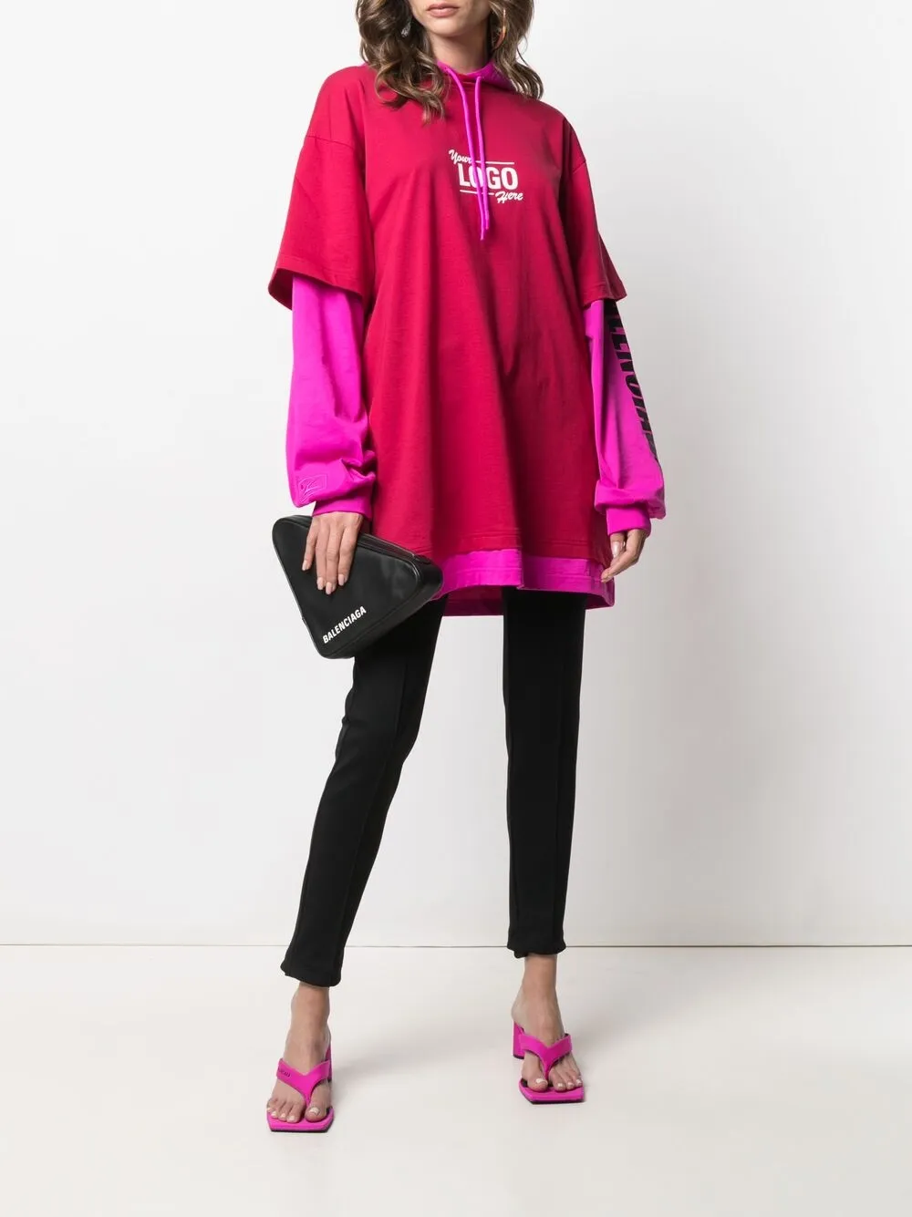 Balenciaga Oversized hoodie - Rood