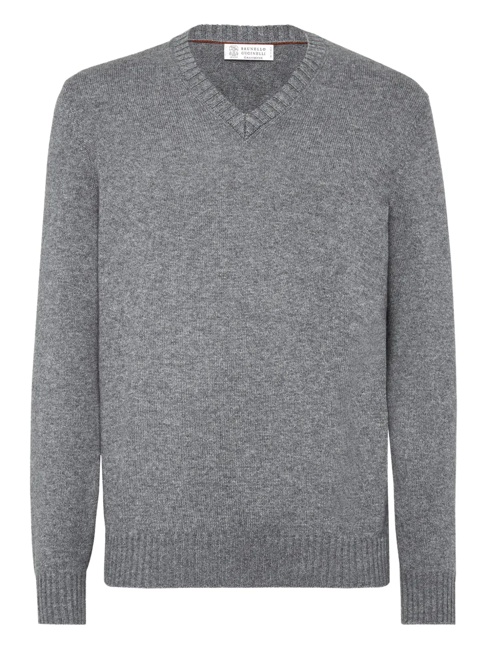 Brunello Cucinelli V-neck cashmere jumper | Grey | Image 1
