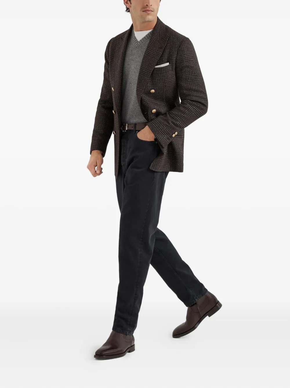 Brunello Cucinelli V-neck cashmere jumper | Knitted Sweaters | Image 2