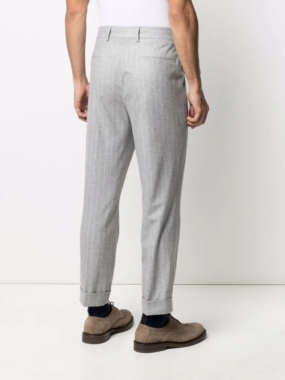 фото Brunello cucinelli прямые брюки в тонкую полоску