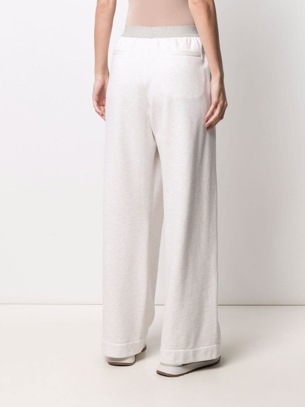 Shop Brunello Cucinelli Wide-leg Track Pants In Neutrals