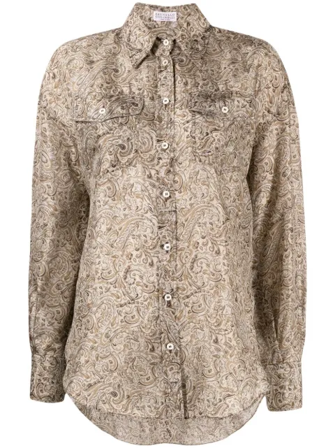 Brunello Cucinelli paisley-print silk shirt