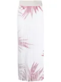 Lorena Antoniazzi palm tree-print pleated skirt - White