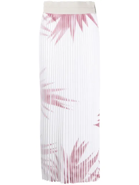 Lorena Antoniazzi palm tree-print pleated skirt