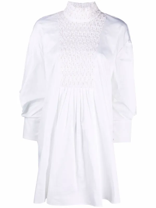 smocked shift dress