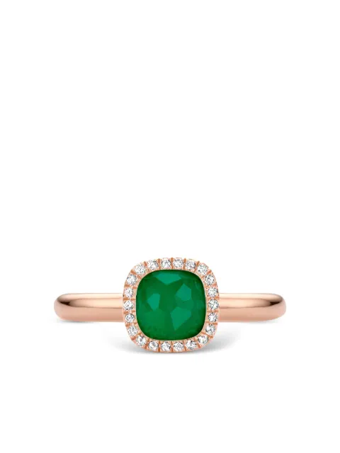 Tirisi 18K rose gold emerald and diamond ring