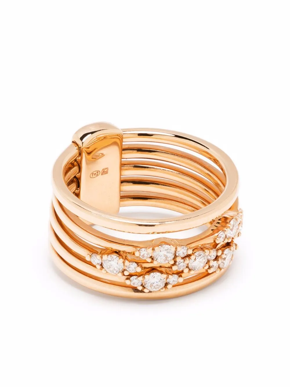 Tirisi Anello Venice in oro rosa 18 carati con diamanti | rosa | Image 1