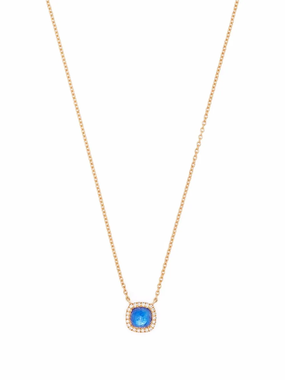 Tirisi 18kt Milano Rotgoldhalskette mit Diamanten und Saphir | Rosa | Image 1