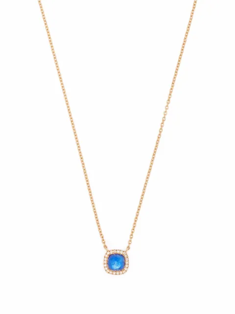 Tirisi 18kt Milano Rotgoldhalskette mit Diamanten und Saphir