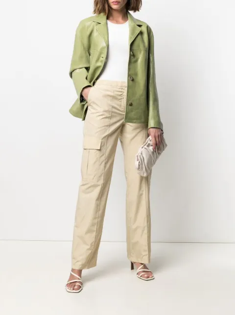 Saks Potts buttoned-up leather jacket 