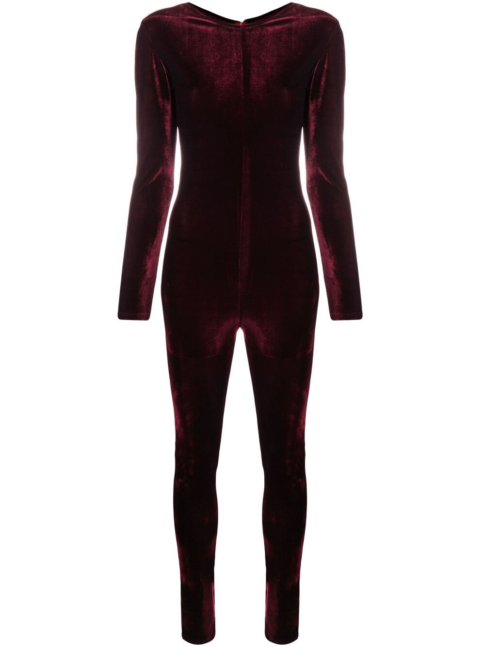 Alchemy Velvet-effect Jumpsuit In Red