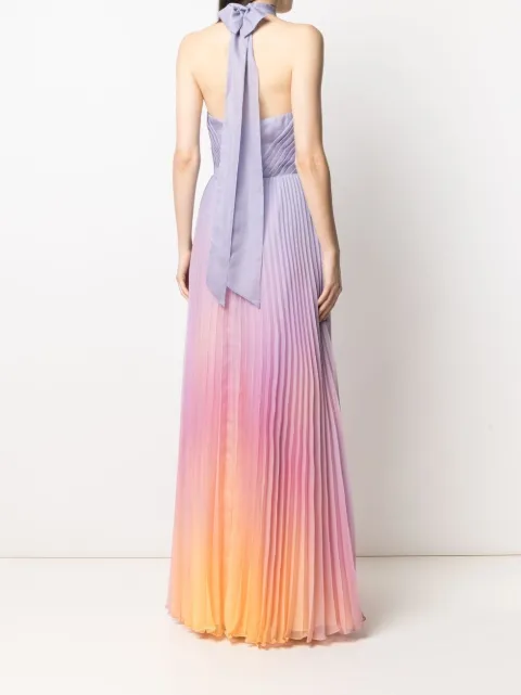 Marchesa Notte pleat-detail Halterneck Dress - Farfetch Marchesa Notte pleat-detail Halterneck Dress - Farfetch