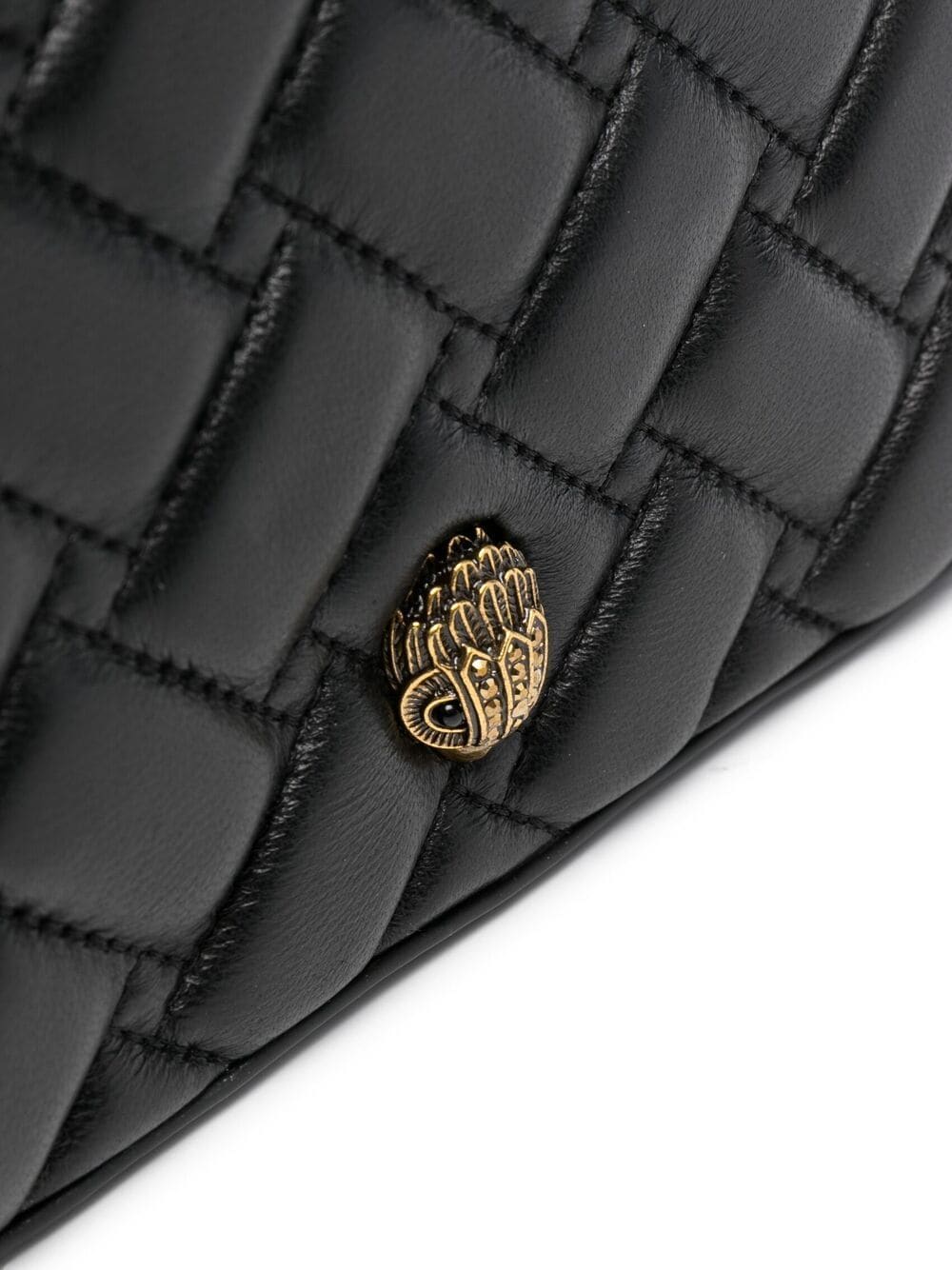 Shop Kurt Geiger Quilted Leather Shoulder Bag In Black