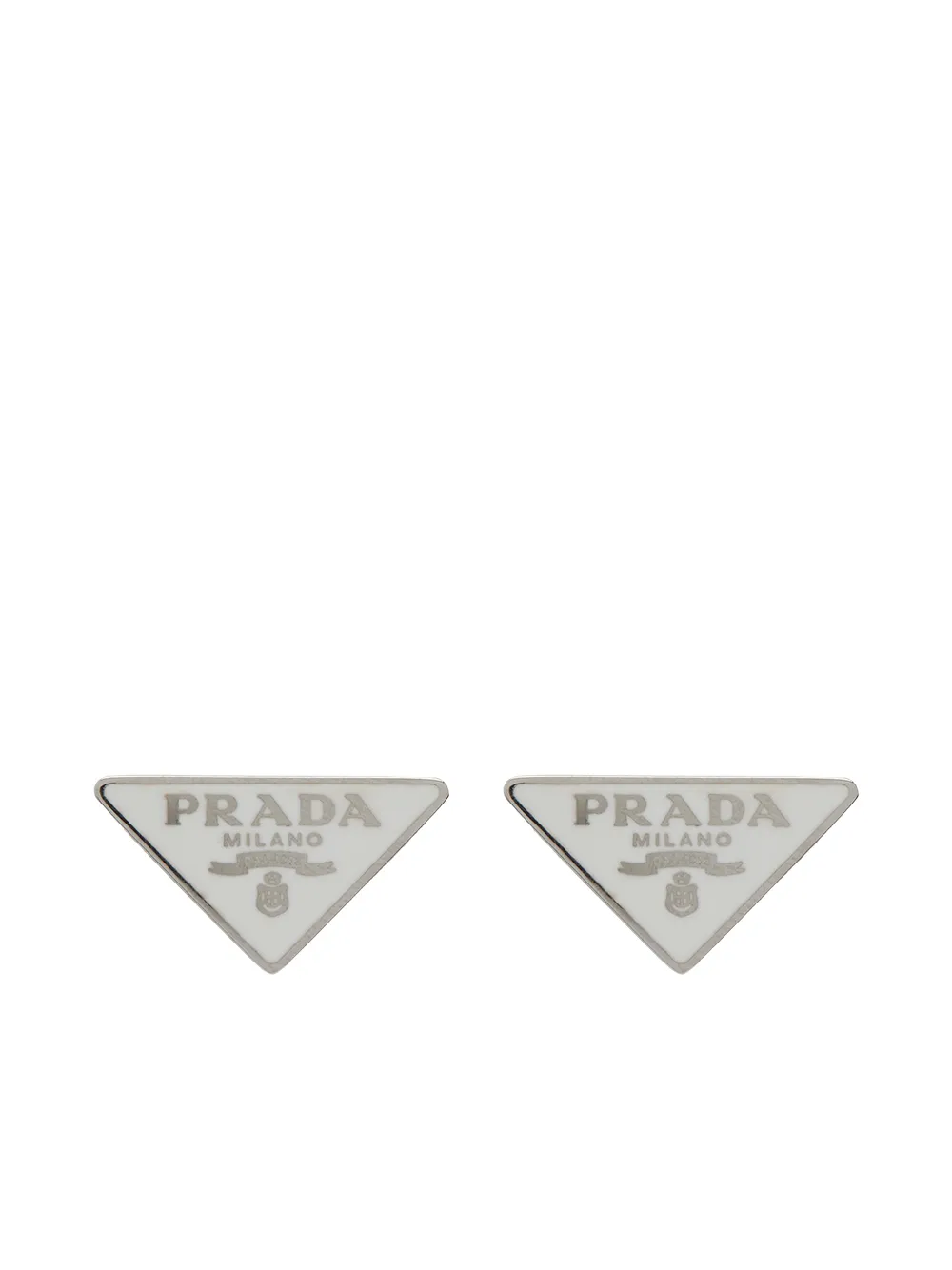 Prada Symbole trianglelogo Stud Earrings Farfetch