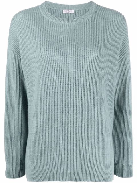 Brunello Cucinelli ribbed-knit side-button jumper Women