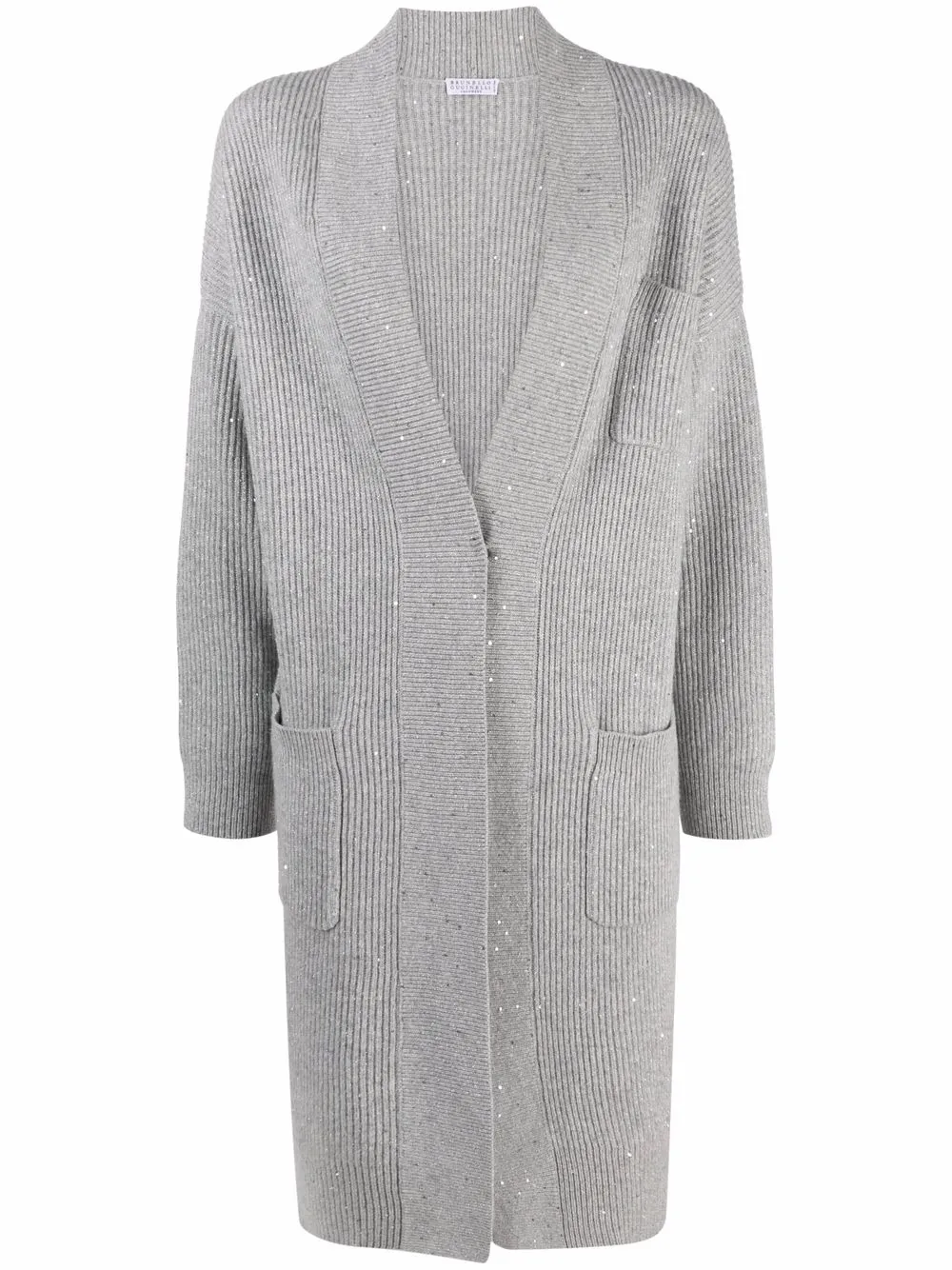 

Brunello Cucinelli ribbed-knit long cardigan - Grey