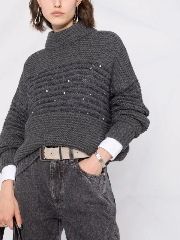 grey chunky knit jumper