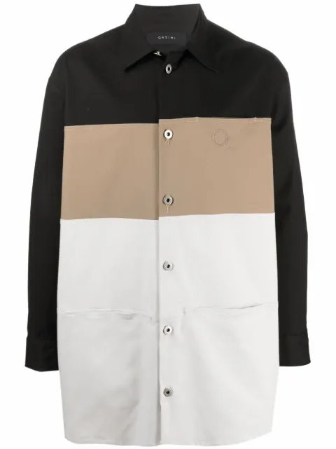 Qasimi oversize striped shirt jacket