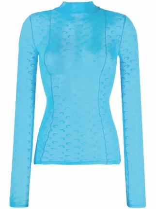 Marine Serre moon-print Mesh Top - Farfetch