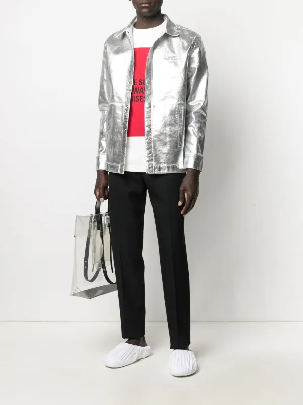 metallic jean jacket