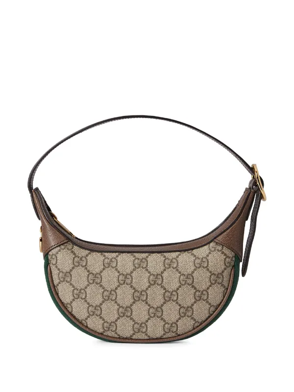 Gucci Ophidia Webbing-Trimmed Textured-leather and Printed Coated-canvas Shoulder Bag