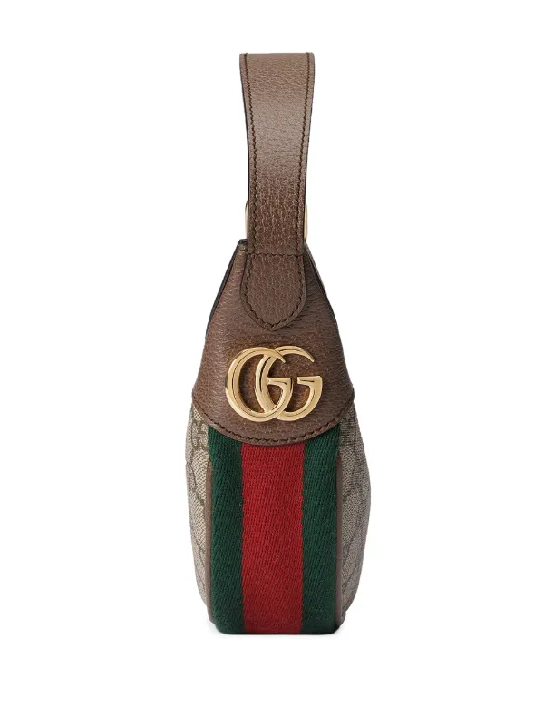 Gucci Ophidia Webbing-Trimmed Textured-leather and Printed Coated-canvas Shoulder Bag