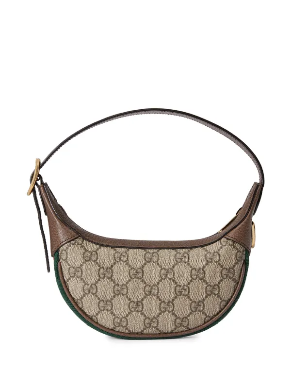 Gucci Ophidia Webbing-Trimmed Textured-leather and Printed Coated-canvas Shoulder Bag