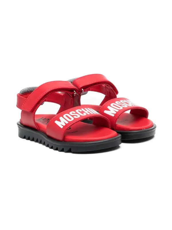 moschino logo print sandals