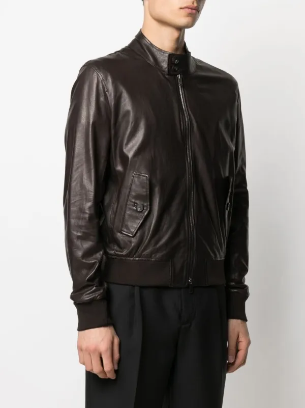 leather jacket stand collar