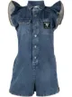 Image 1 of RED Valentino ruffle-trim denim playsuit