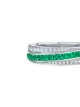 KWIAT 18kt white gold Splendor diamond and emerald stripe partway band