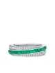 Image 1 of KWIAT 18kt white gold Splendor diamond and emerald stripe partway band