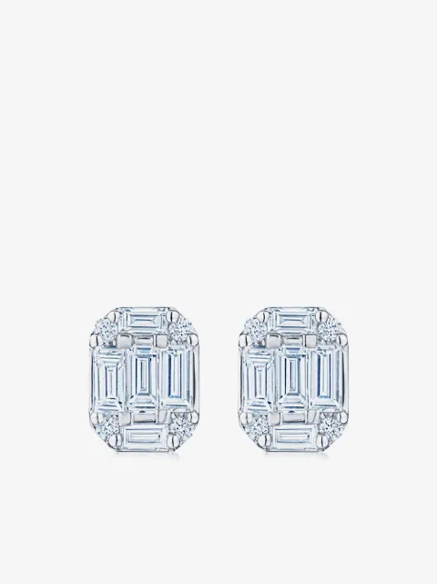 KWIAT 18kt white gold diamond Starburst stud earrings