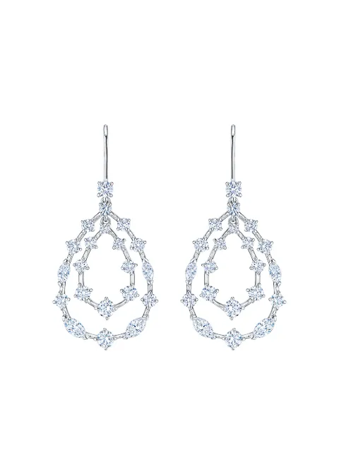 KWIAT 18kt white gold diamond Starry Night double teardrop earrings