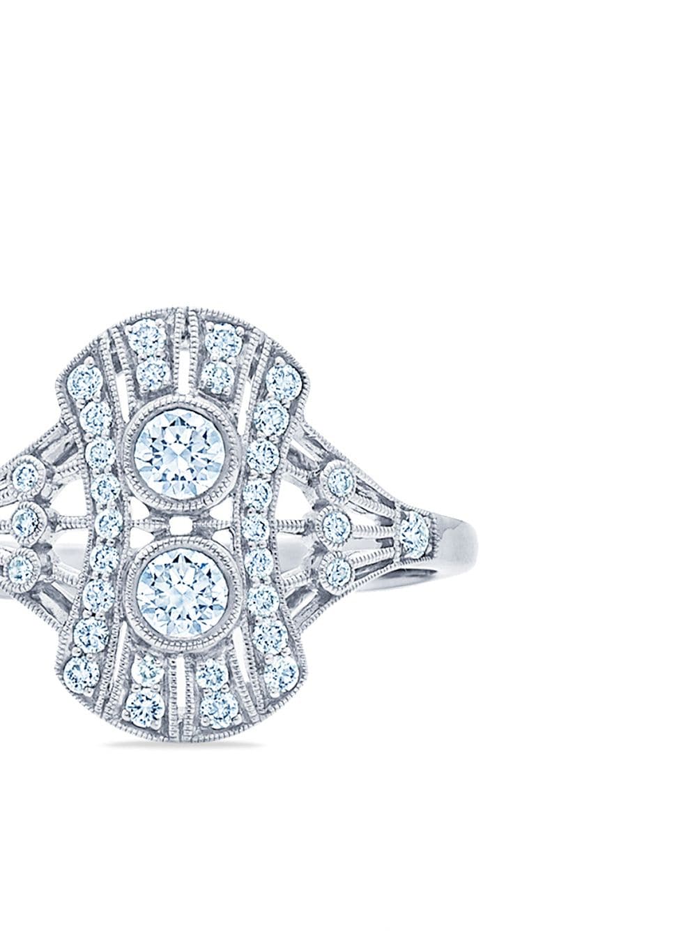 Shop Kwiat 18kt White Gold Diamond Splendor Petite Filigree Ring In Silber