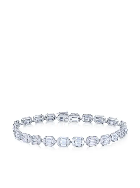 KWIAT pulsera Sunburst en oro blanco de 18kt con diamantes de corte esmeralda