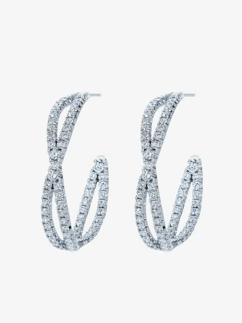 KWIAT arracadas Fidelity en oro blanco de 18kt con diamantes